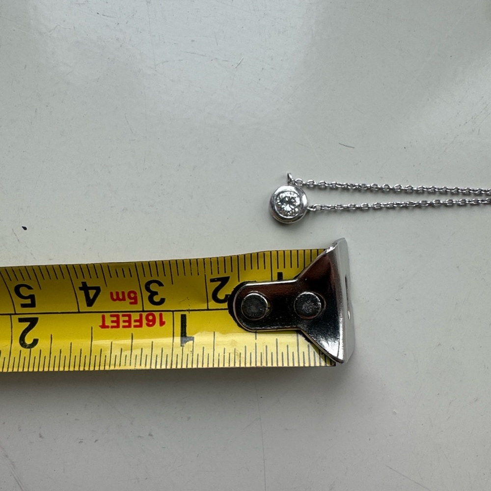 Real Diamond pendant white gold necklace - Picture 5 of 6